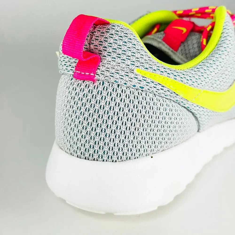 Nike Roshe One Running Sneakers Shoes Grey Yellow Pink Women 8 / Youth 6.5